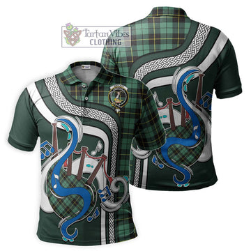 Wallace Hunting Ancient Tartan Polo Shirt with Epic Bagpipe Style