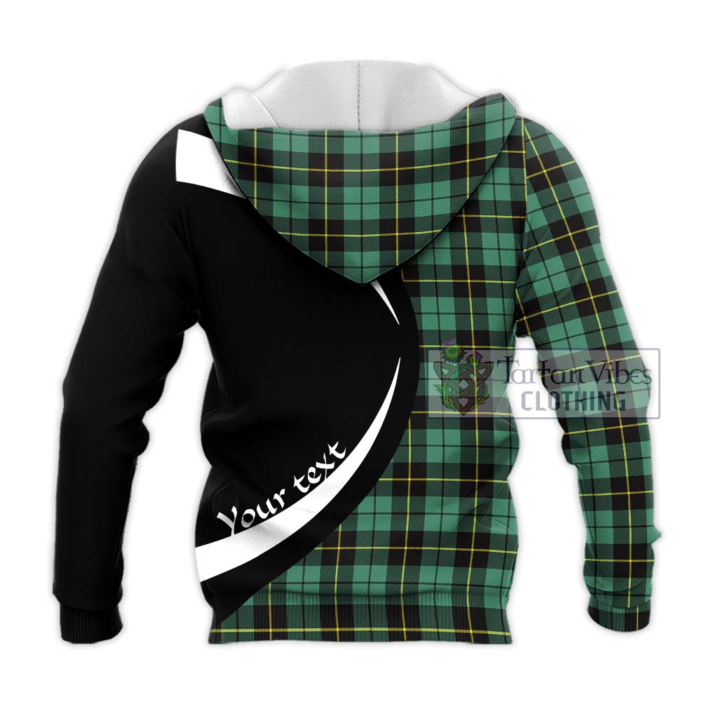 Wallace Hunting Ancient Tartan Knitted Hoodie with Family Crest Circle Style - Tartan Vibes Clothing