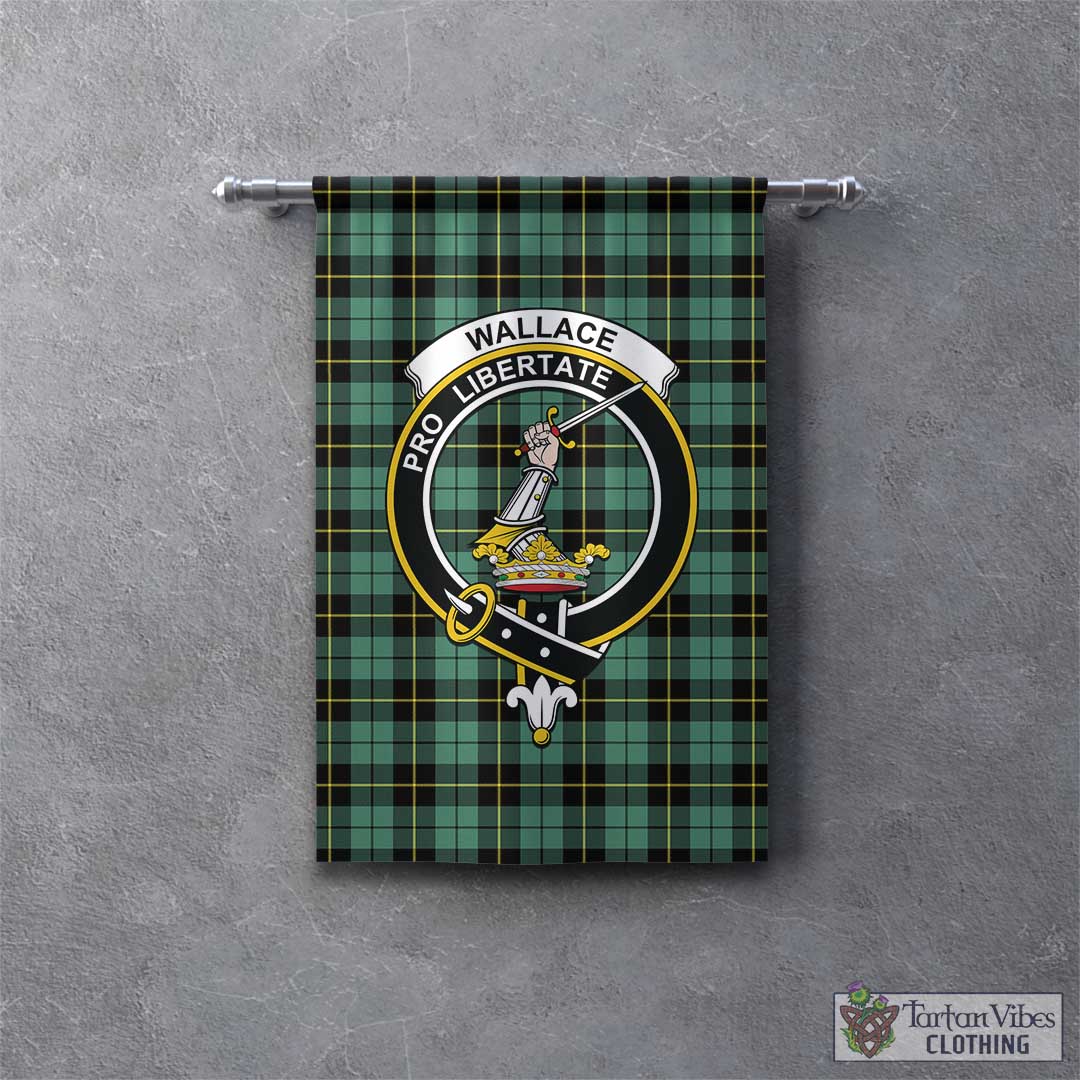 Tartan Vibes Clothing Wallace Hunting Ancient Tartan Gonfalon, Tartan Banner with Family Crest