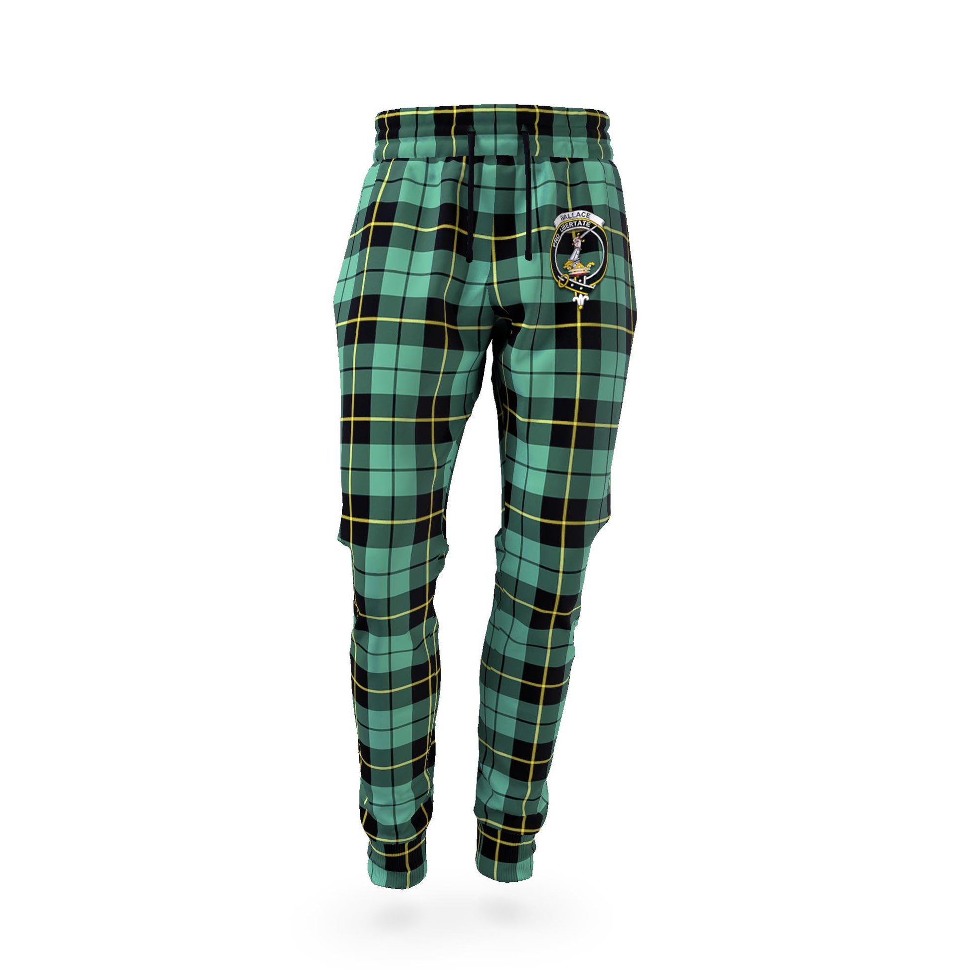 Wallace Hunting Ancient Tartan Joggers Pants with Family Crest - Tartan Vibes Clothing