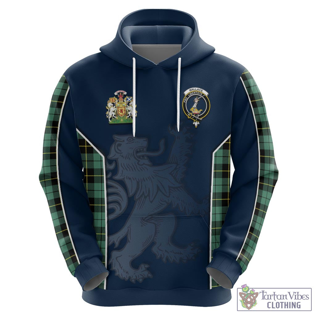 Tartan Vibes Clothing Wallace Hunting Ancient Tartan Hoodie with Family Crest and Lion Rampant Vibes Sport Style