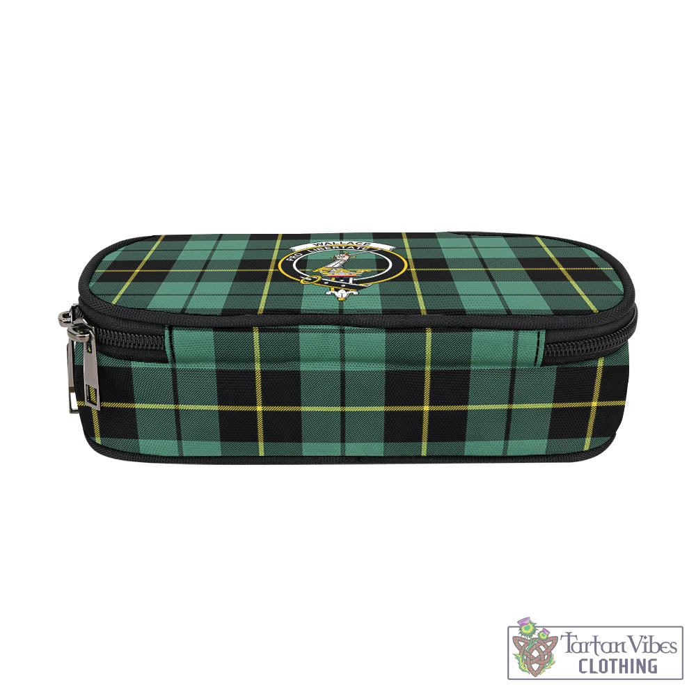 Tartan Vibes Clothing Wallace Hunting Ancient Tartan Pen and Pencil Case with Family Crest