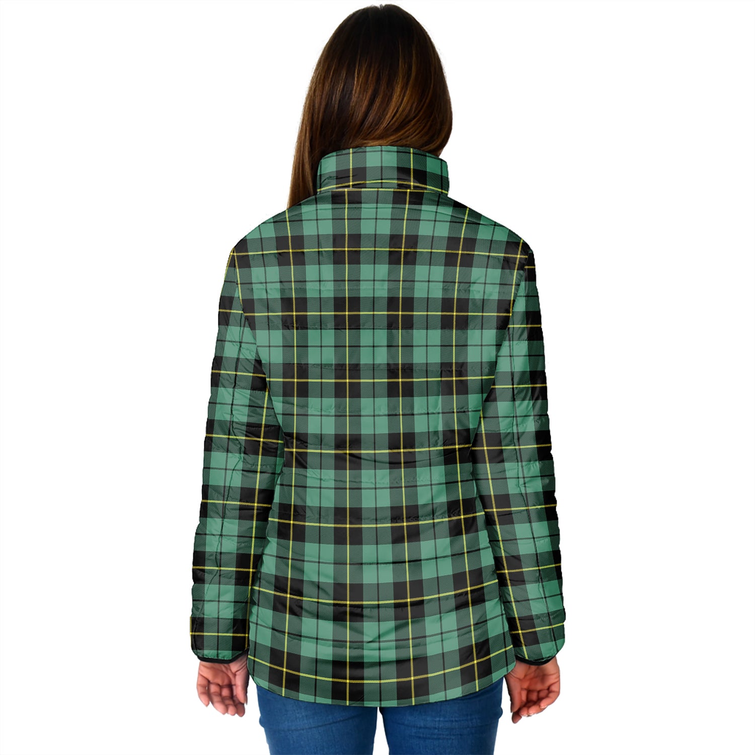 Wallace Hunting Ancient Tartan Padded Jacket with Family Crest - Tartan Vibes Clothing