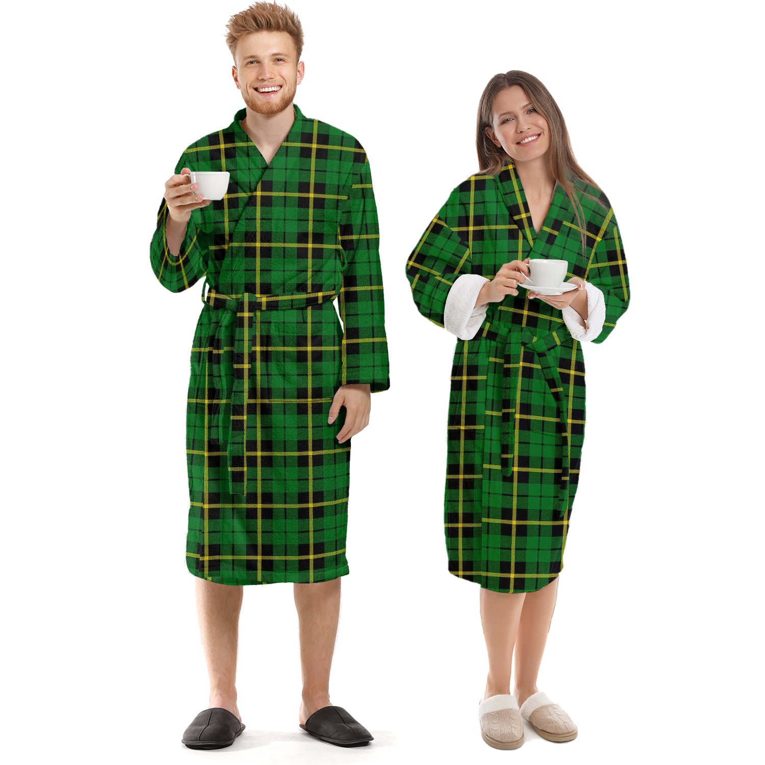 Wallace Hunting Green Tartan Bathrobe Unisex S - Tartan Vibes Clothing