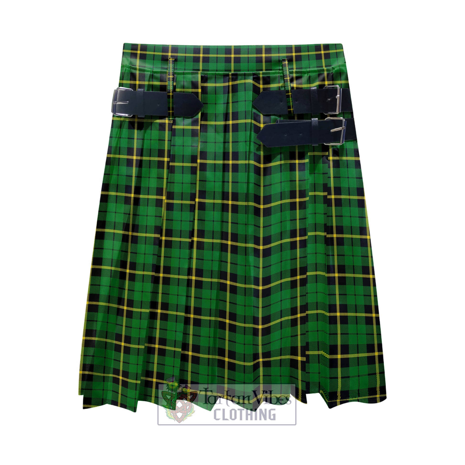 Tartan Vibes Clothing Wallace Hunting Green Tartan Men's Pleated Skirt - Fashion Casual Retro Scottish Style