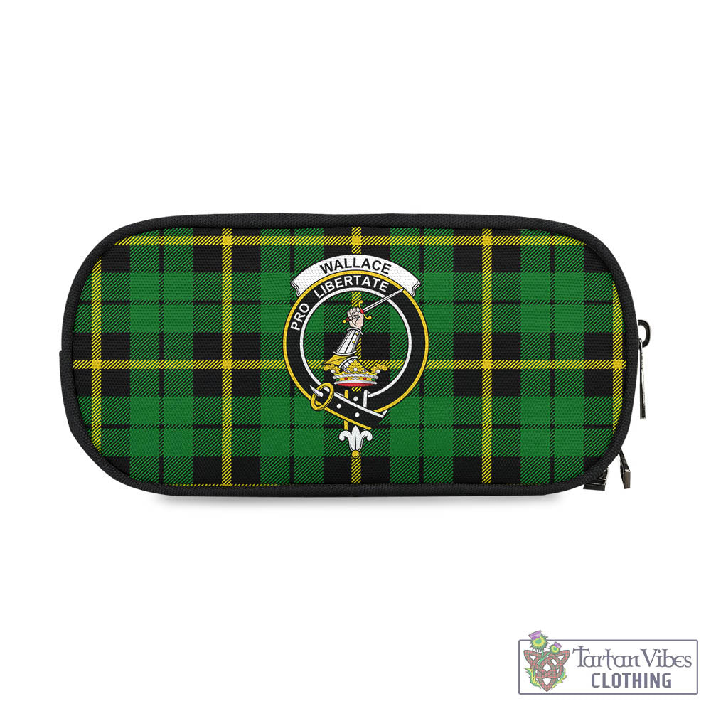 Tartan Vibes Clothing Wallace Hunting Green Tartan Pen and Pencil Case with Family Crest