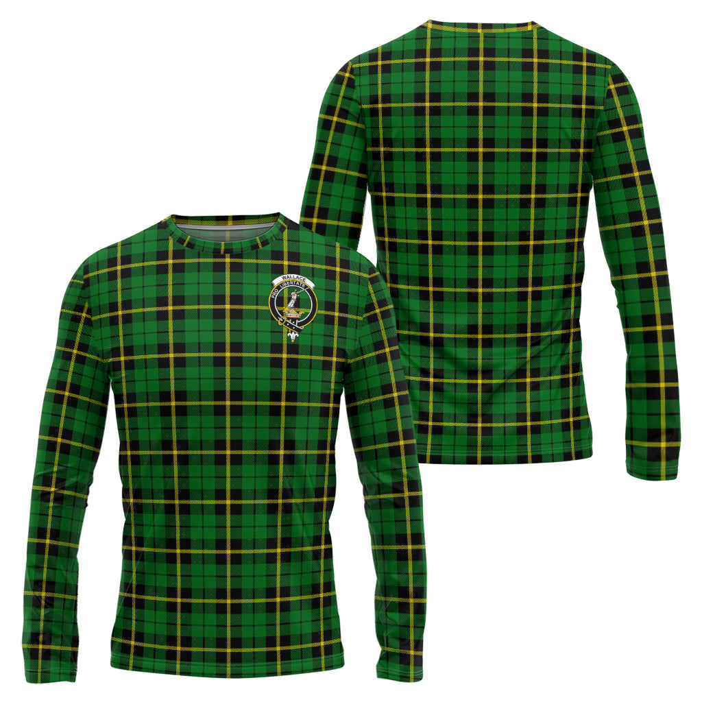 wallace-hunting-green-tartan-long-sleeve-t-shirt-with-family-crest