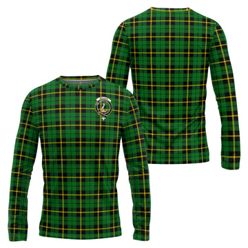 Wallace Hunting Green Tartan Long Sleeve T-Shirt with Family Crest