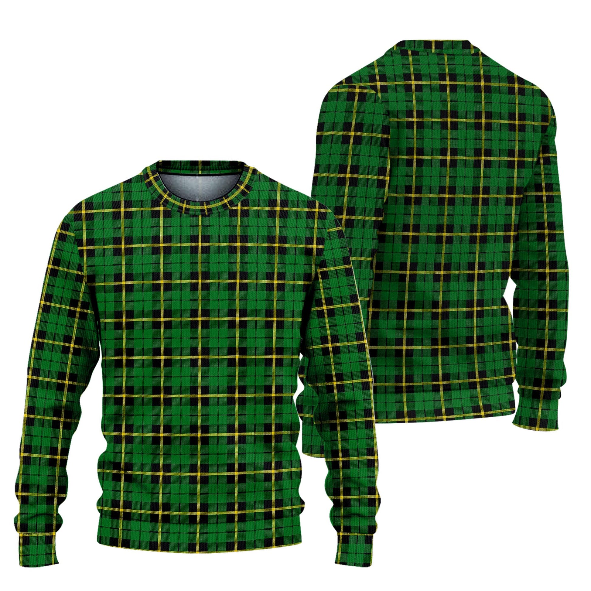 Wallace Hunting Green Tartan Knitted Sweater Unisex - Tartanvibesclothing