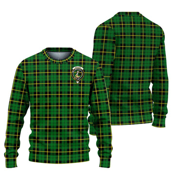 Wallace Hunting Green Tartan Ugly Sweater with Family Crest