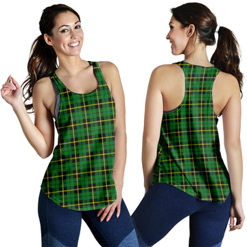 Wallace Hunting Green Tartan Women Racerback Tanks