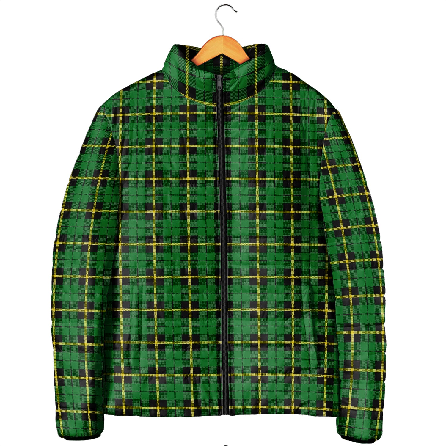 Wallace Hunting Green Tartan Padded Jacket Men's Padded Jacket - Tartan Vibes Clothing