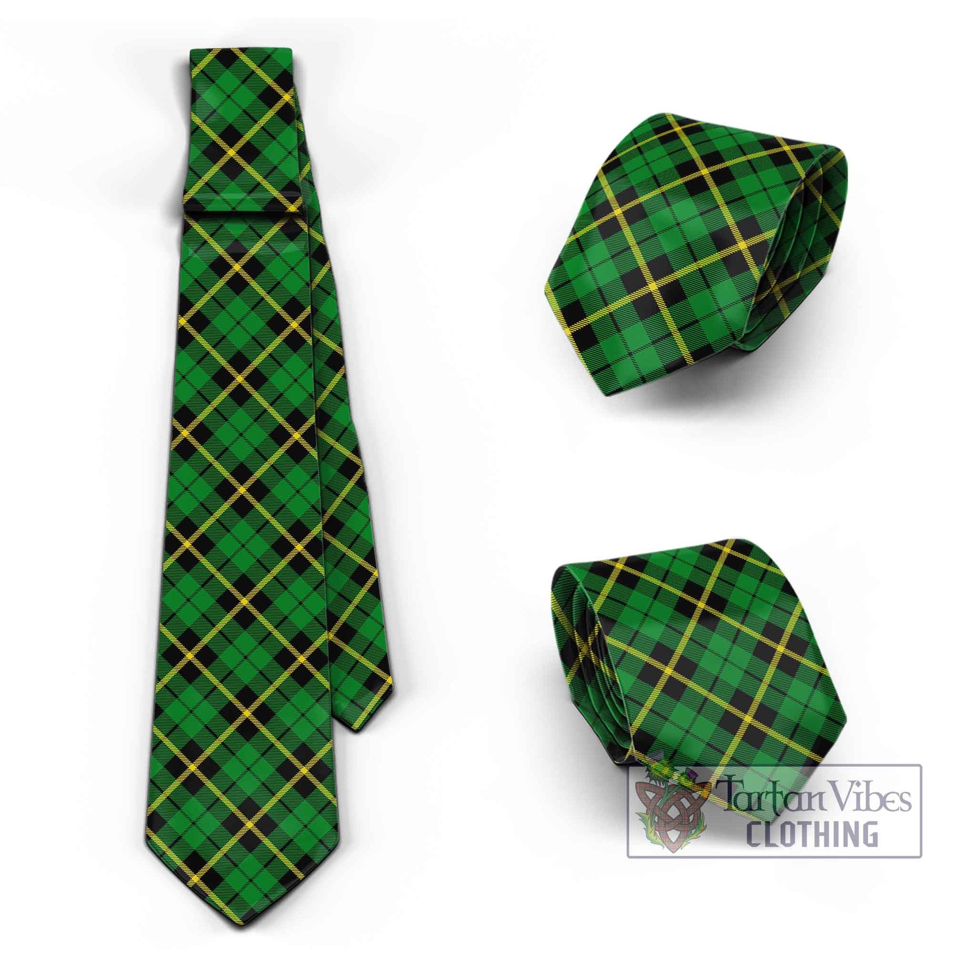 Tartan Vibes Clothing Wallace Hunting Green Tartan Classic Necktie Cross Style
