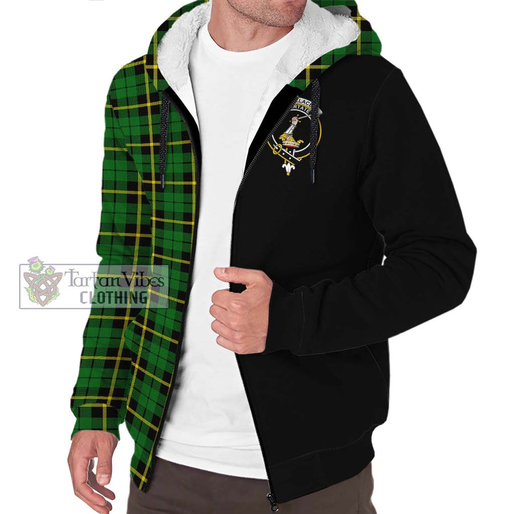 Wallace Hunting Green Tartan Sherpa Hoodie with Family Crest and Half Of Me Style Unisex S - Tartanvibesclothing Shop