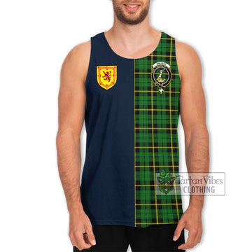 Wallace Hunting Green Tartan Men's Tank Top Alba with Scottish Lion Royal Arm Half Style