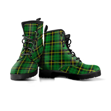 Wallace Hunting Green Tartan Leather Boots