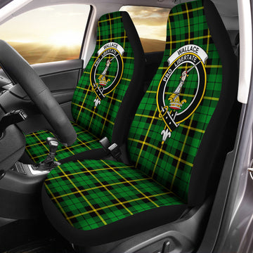 Wallace Hunting Green Tartan Car Seat Cover with Family Crest