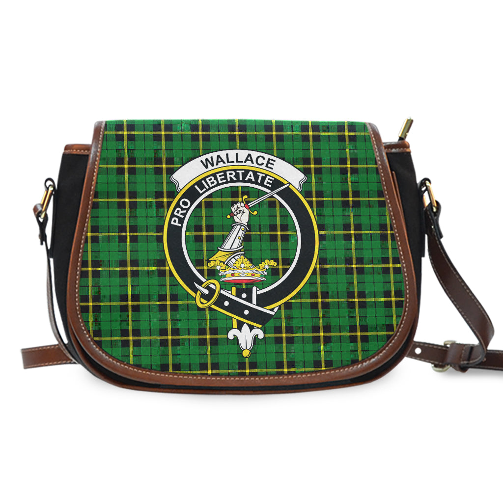 Wallace Hunting Green Tartan Saddle Bag with Family Crest - Tartan Vibes Clothing