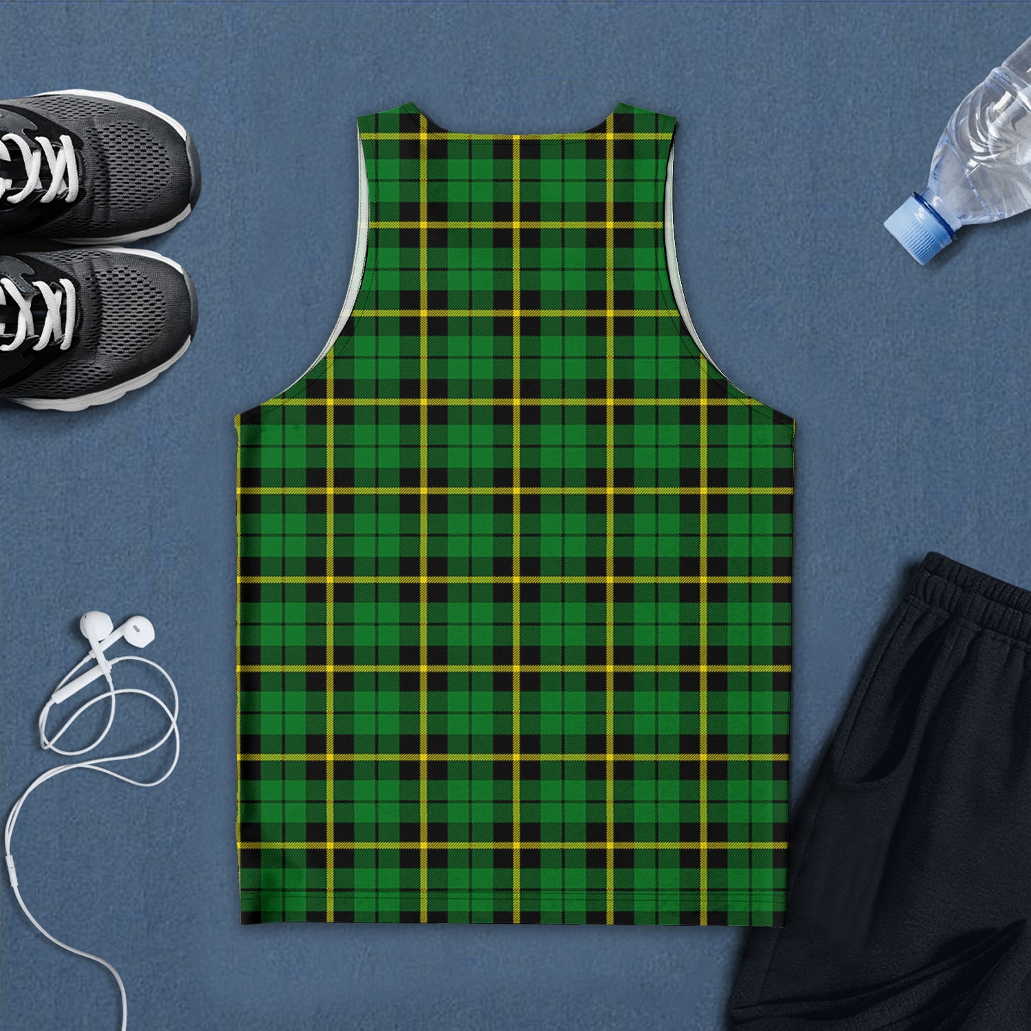 wallace-hunting-green-tartan-mens-tank-top-with-family-crest