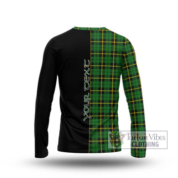 Wallace Hunting Green Tartan Long Sleeve T-Shirt with Family Crest and Half Of Me Style