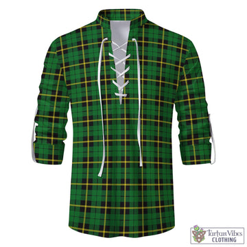 Wallace Hunting Green Tartan Men's Scottish Traditional Jacobite Ghillie Kilt Shirt