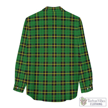 Wallace Hunting Green Tartan Women's Casual Shirt with Family Crest