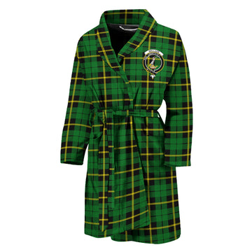 Wallace Hunting Green Tartan Bathrobe with Family Crest