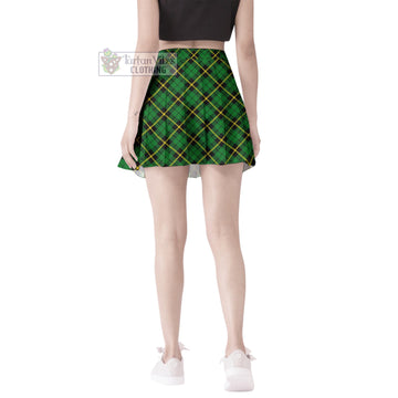 Wallace Hunting Green Tartan Women's Plated Mini Skirt