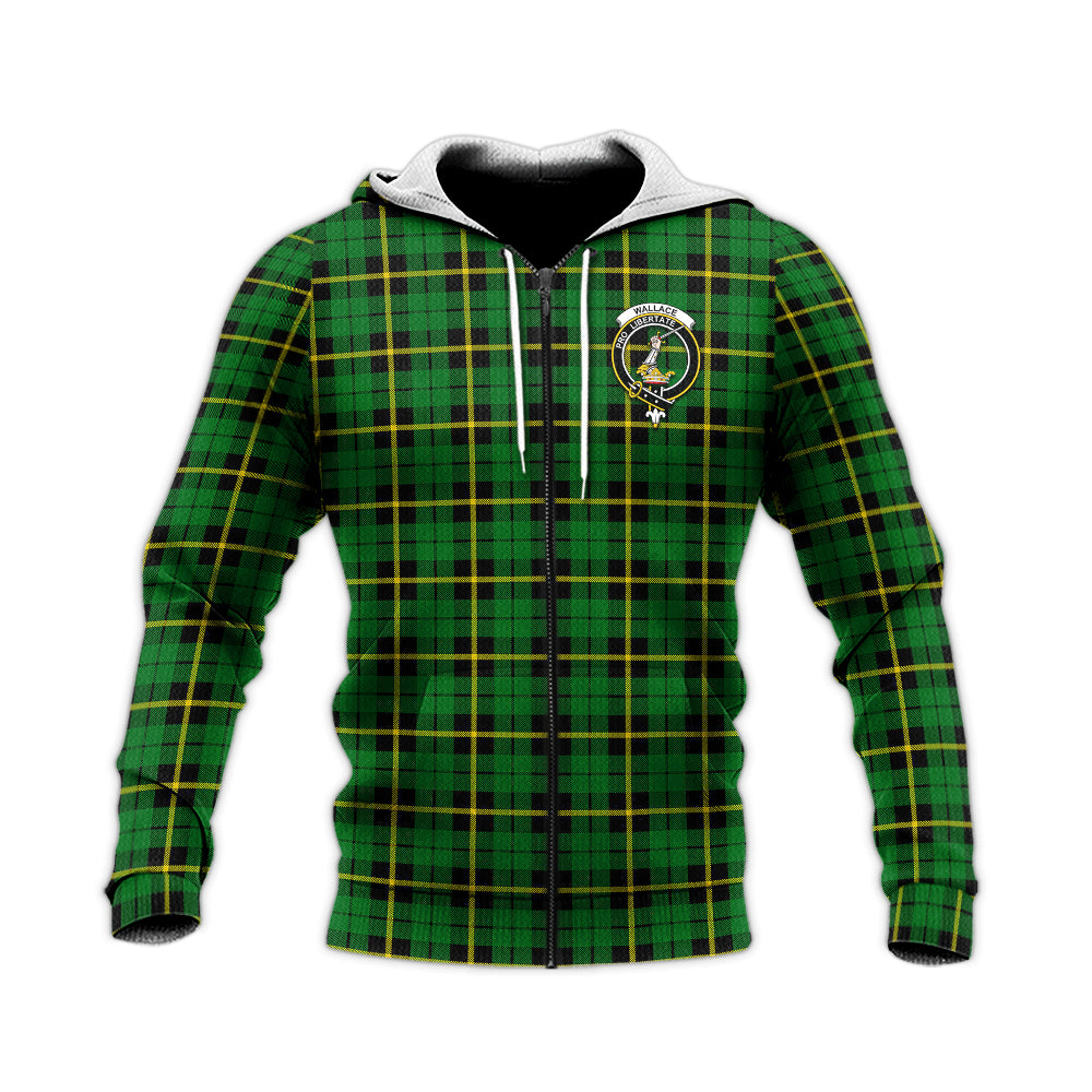 wallace-hunting-green-tartan-knitted-hoodie-with-family-crest