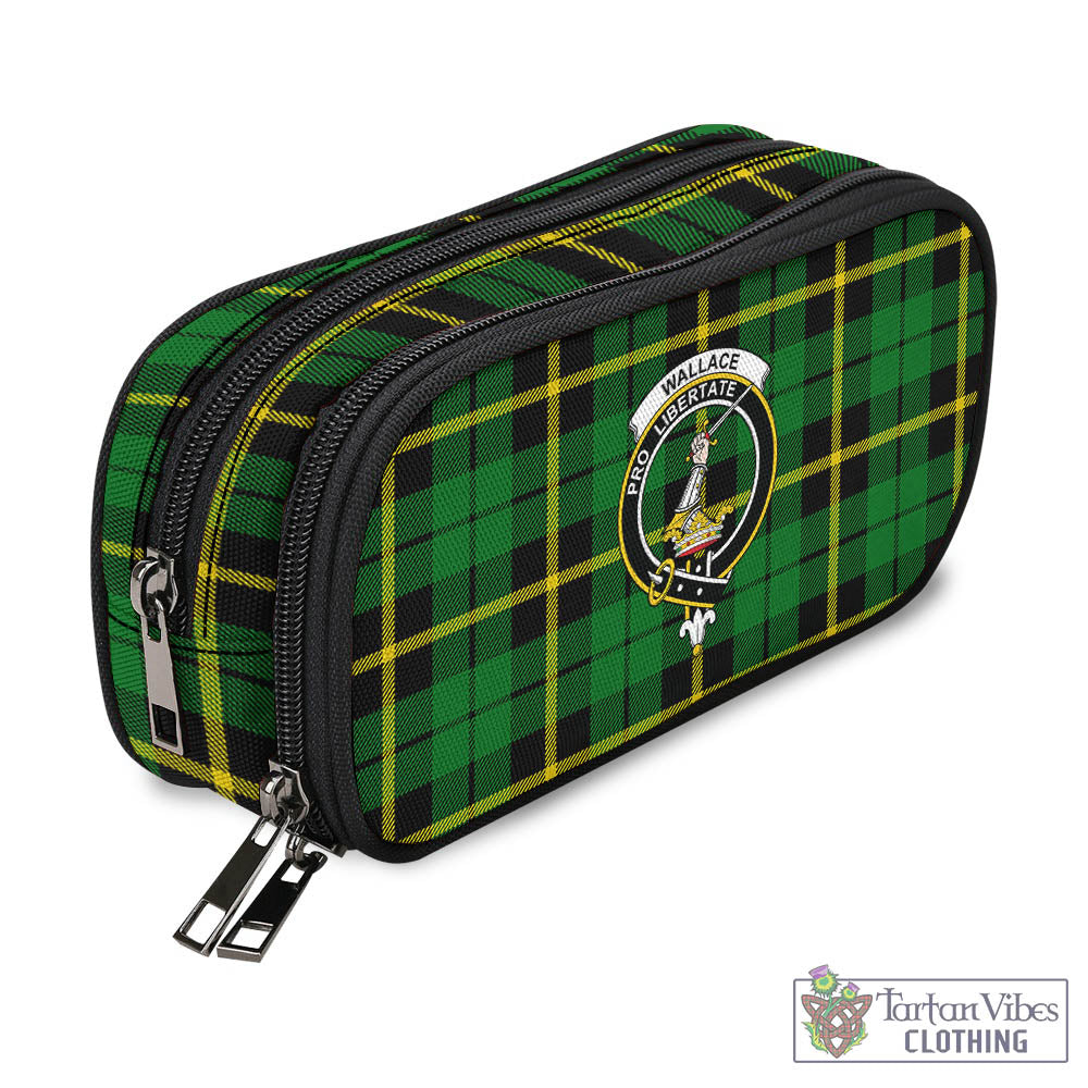 Tartan Vibes Clothing Wallace Hunting Green Tartan Pen and Pencil Case with Family Crest