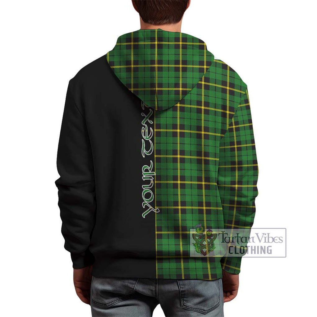 Wallace Hunting Green Tartan Hoodie with Family Crest and Half Of Me Style - Tartanvibesclothing Shop