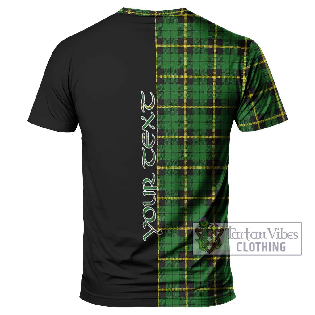 Wallace Hunting Green Tartan T-Shirt with Family Crest and Half Of Me Style - Tartanvibesclothing Shop