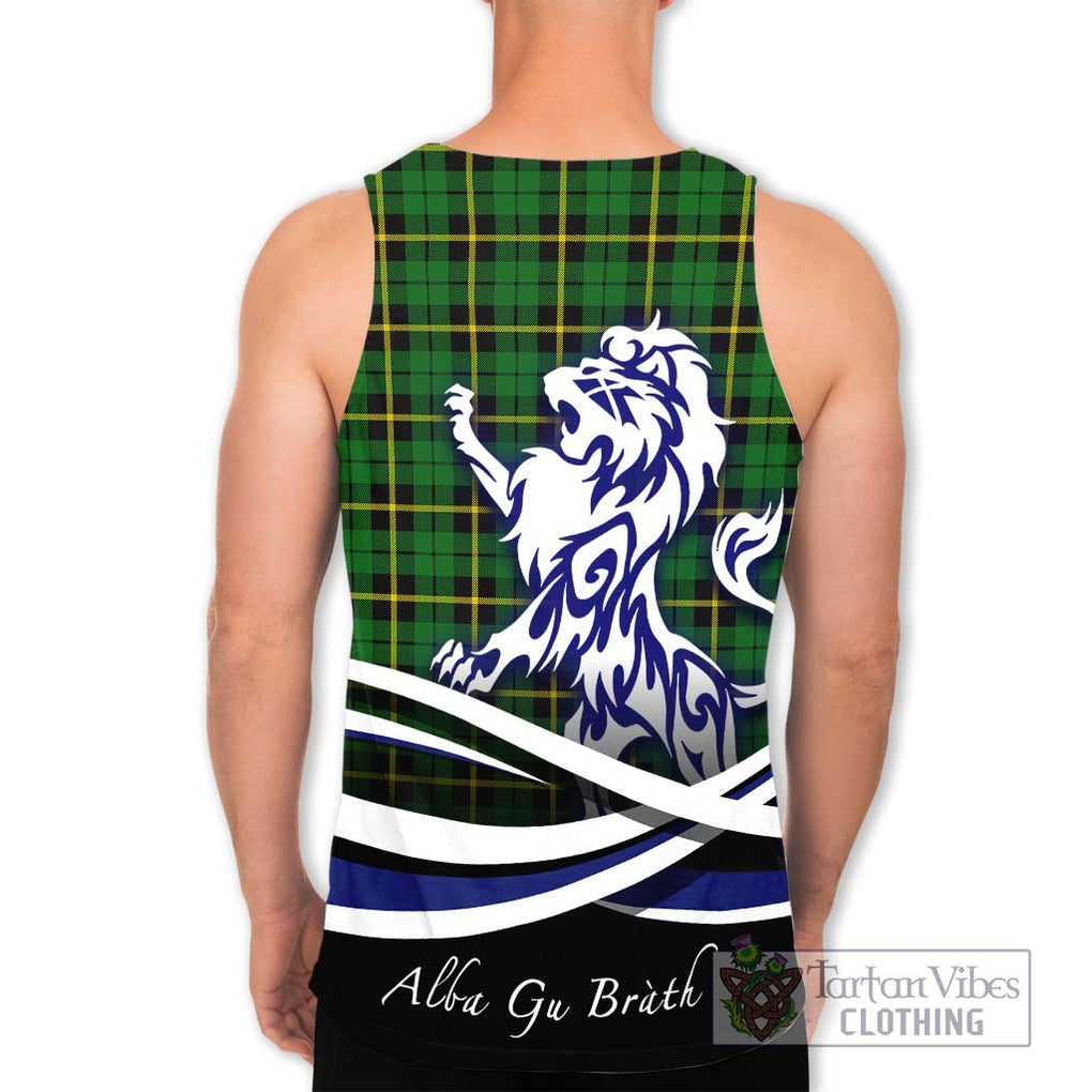 Wallace Hunting Green Tartan Men's Tank Top with Alba Gu Brath Regal Lion Emblem - Tartanvibesclothing Shop