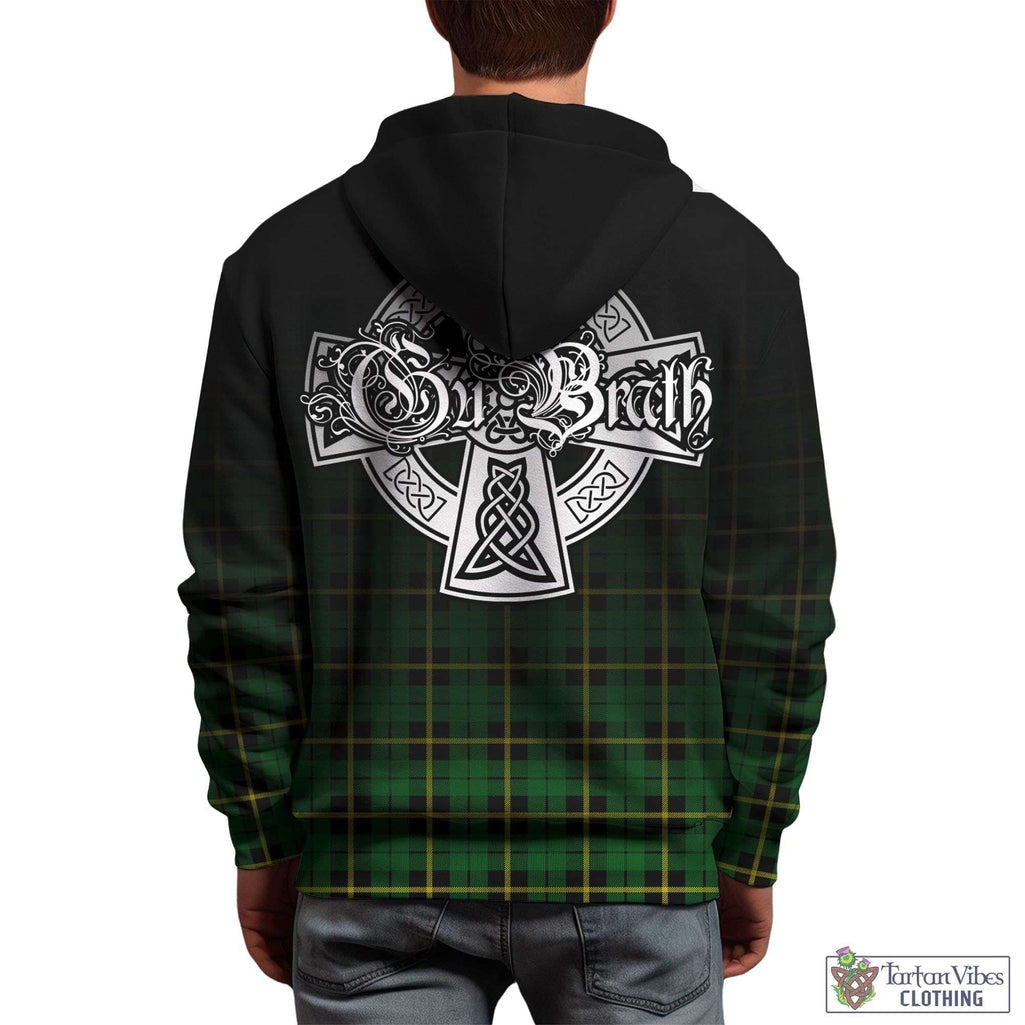 Tartan Vibes Clothing Wallace Hunting Green Tartan Hoodie Featuring Alba Gu Brath Family Crest Celtic Inspired