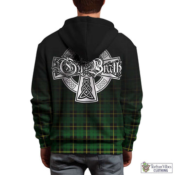 Wallace Hunting Green Tartan Hoodie Featuring Alba Gu Brath Family Crest Celtic Inspired