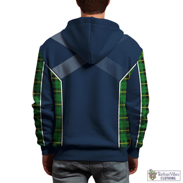 Wallace Hunting Green Tartan Hoodie with Family Crest and Scottish Thistle Vibes Sport Style