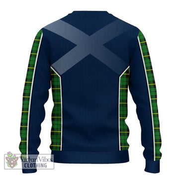 Wallace Hunting Green Tartan Ugly Sweater with Family Crest and Lion Rampant Vibes Sport Style