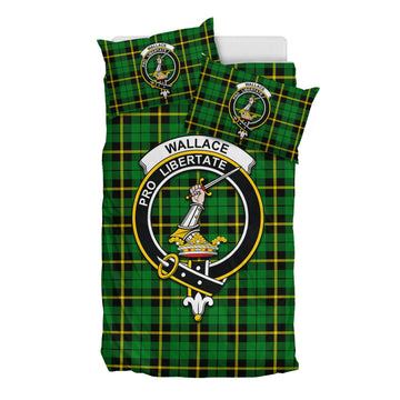 Wallace Hunting Green Tartan Bedding Set with Family Crest