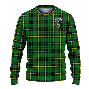 Wallace Hunting Green Tartan Ugly Sweater with Family Crest