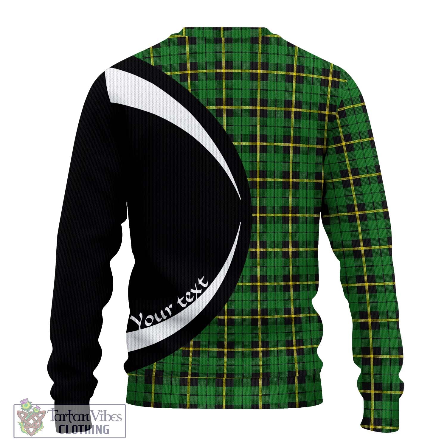 Wallace Hunting Green Tartan Knitted Sweater with Family Crest Circle Style - Tartan Vibes Clothing