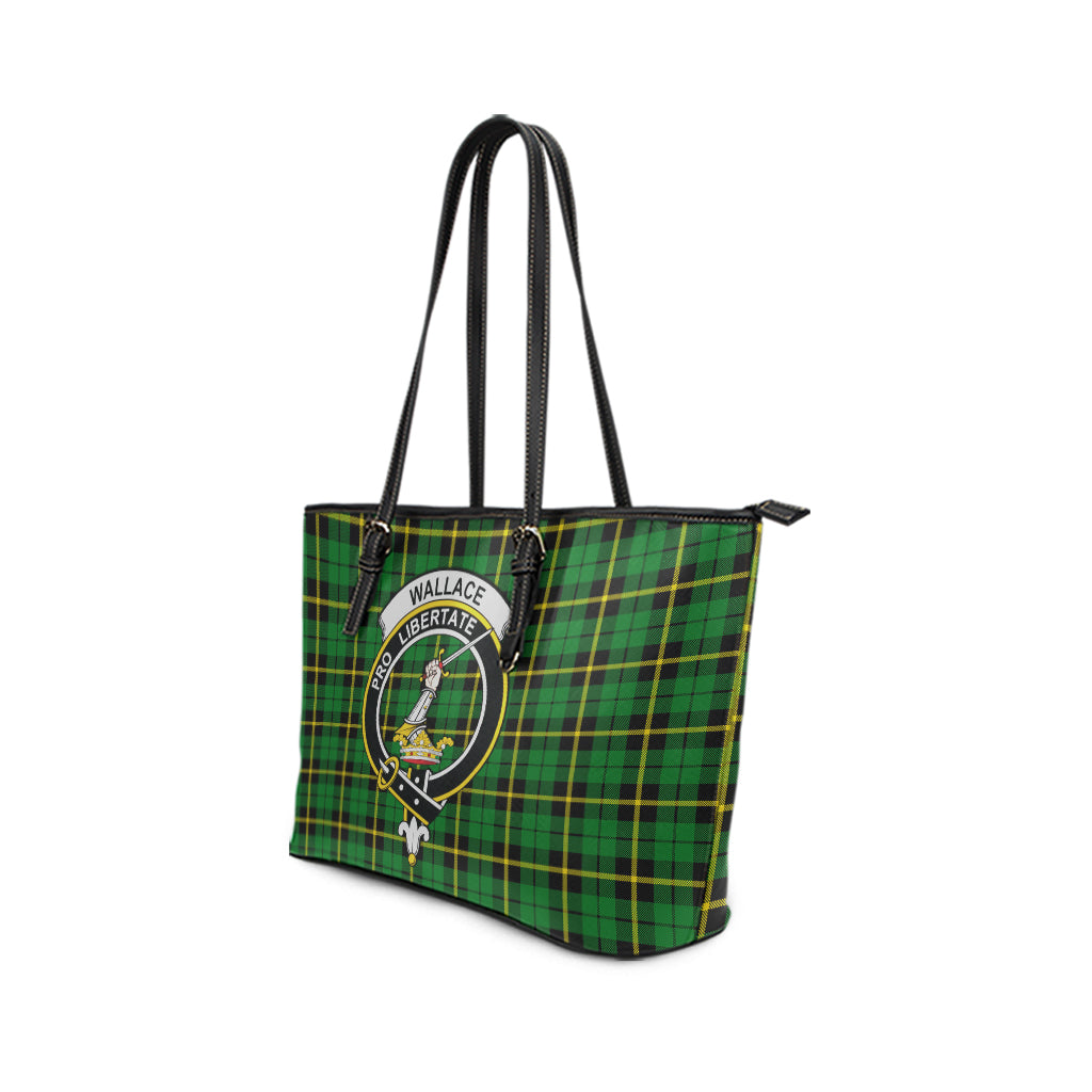 wallace-hunting-green-tartan-leather-tote-bag-with-family-crest