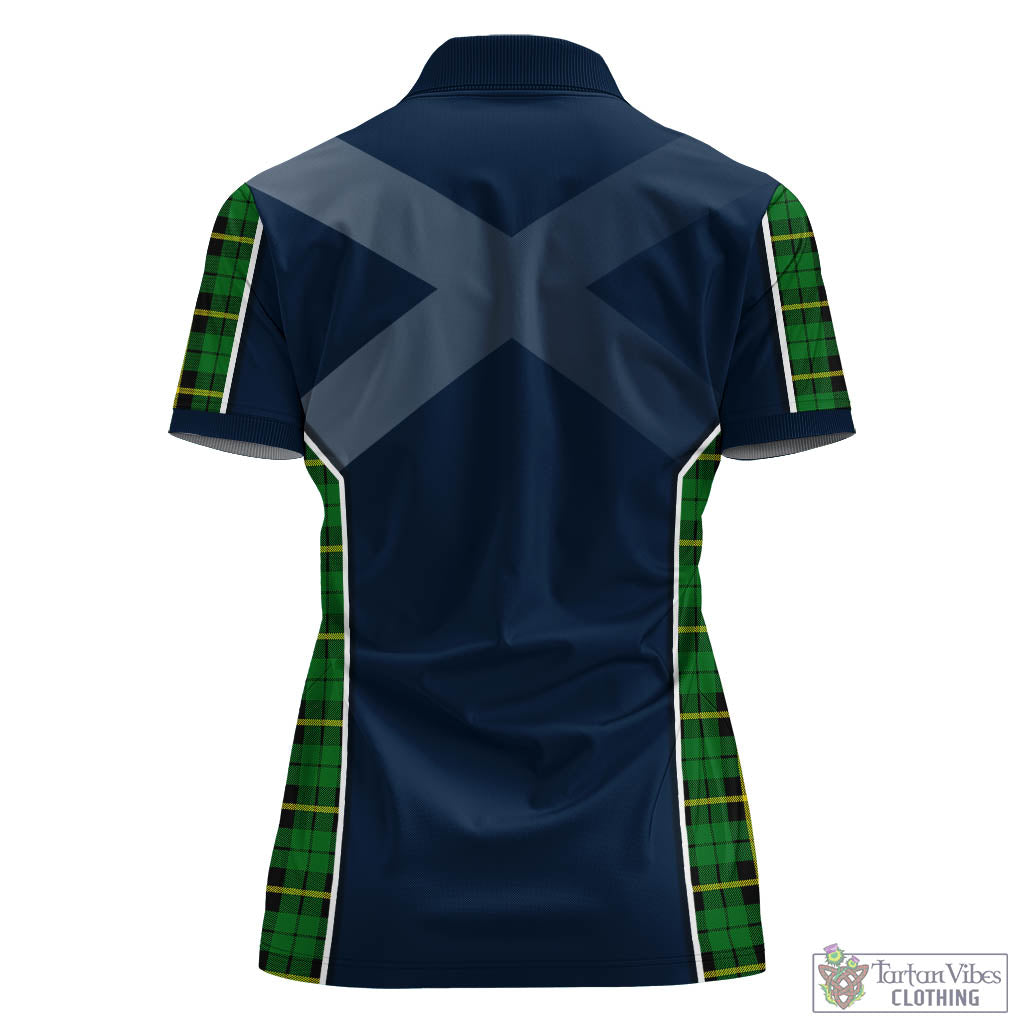 Tartan Vibes Clothing Wallace Hunting Green Tartan Women's Polo Shirt with Family Crest and Lion Rampant Vibes Sport Style