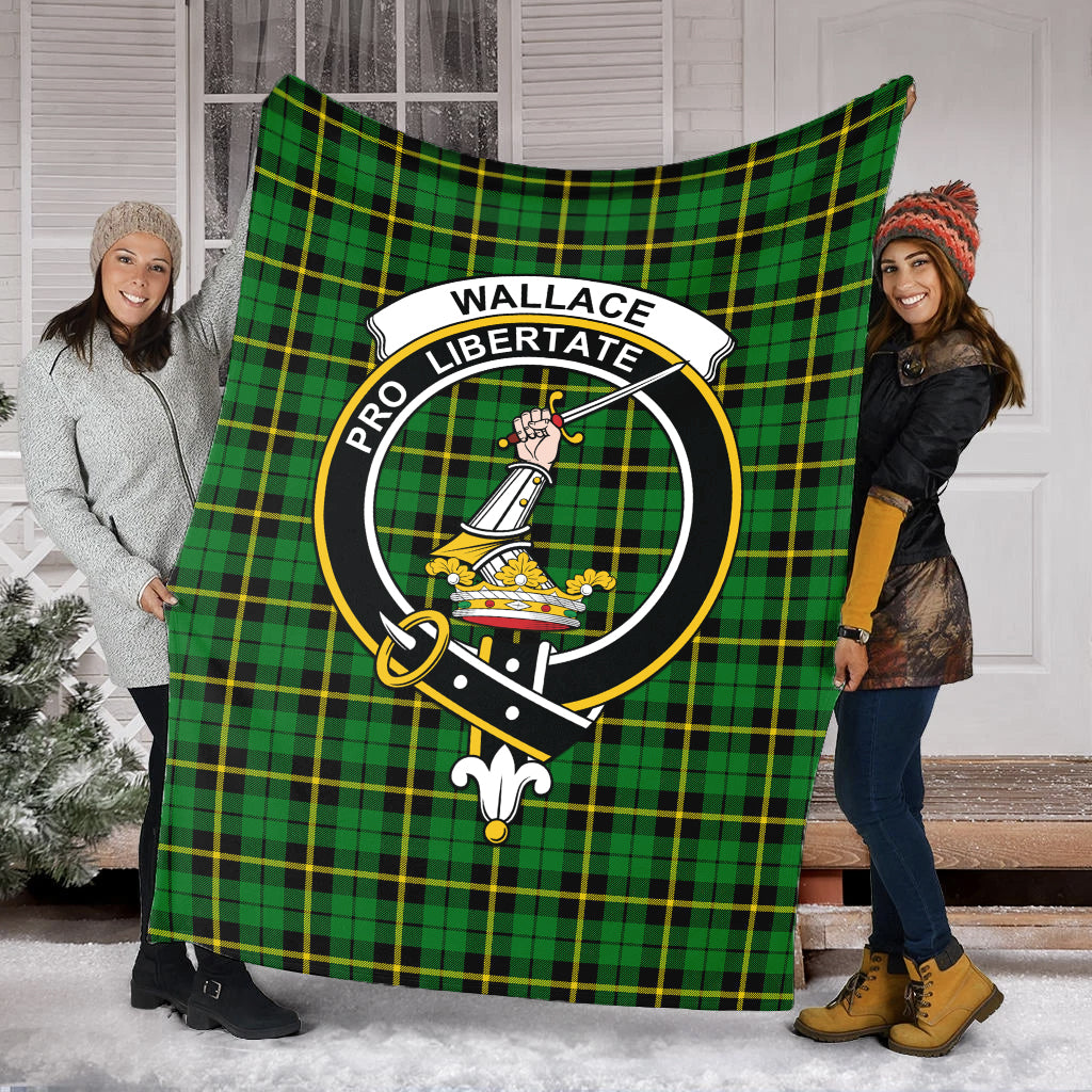 wallace-hunting-green-tartab-blanket-with-family-crest