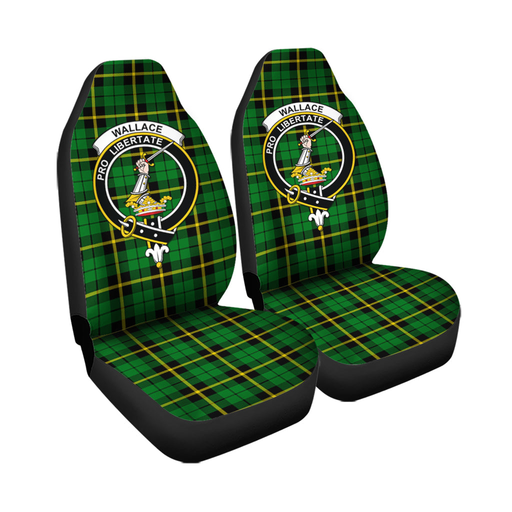 Wallace Hunting Green Tartan Car Seat Cover with Family Crest - Tartanvibesclothing