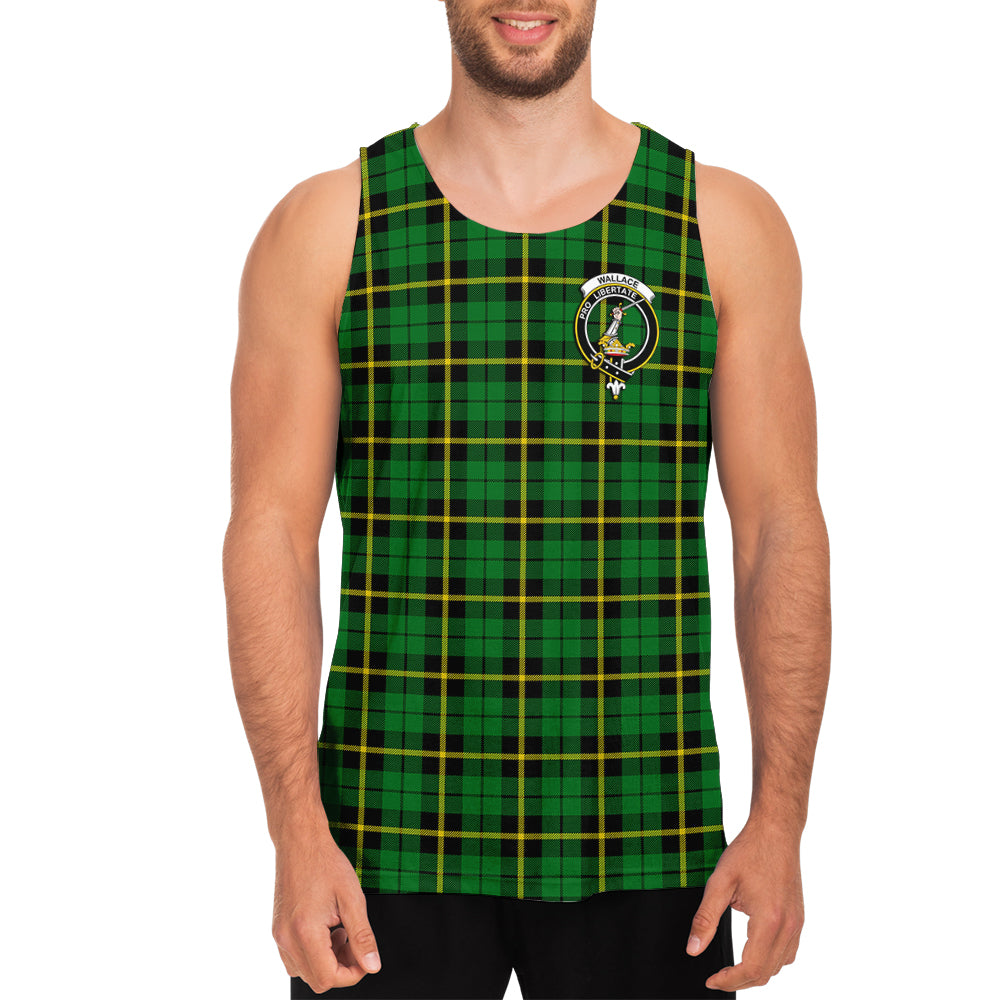 wallace-hunting-green-tartan-mens-tank-top-with-family-crest