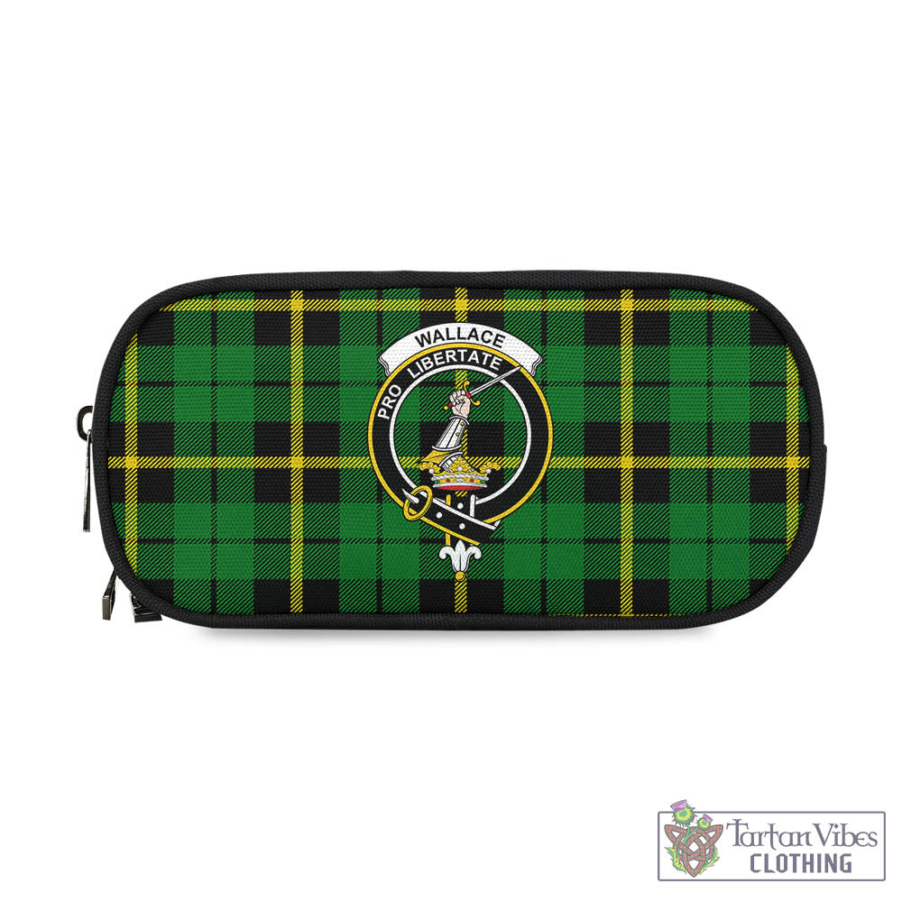 Tartan Vibes Clothing Wallace Hunting Green Tartan Pen and Pencil Case with Family Crest