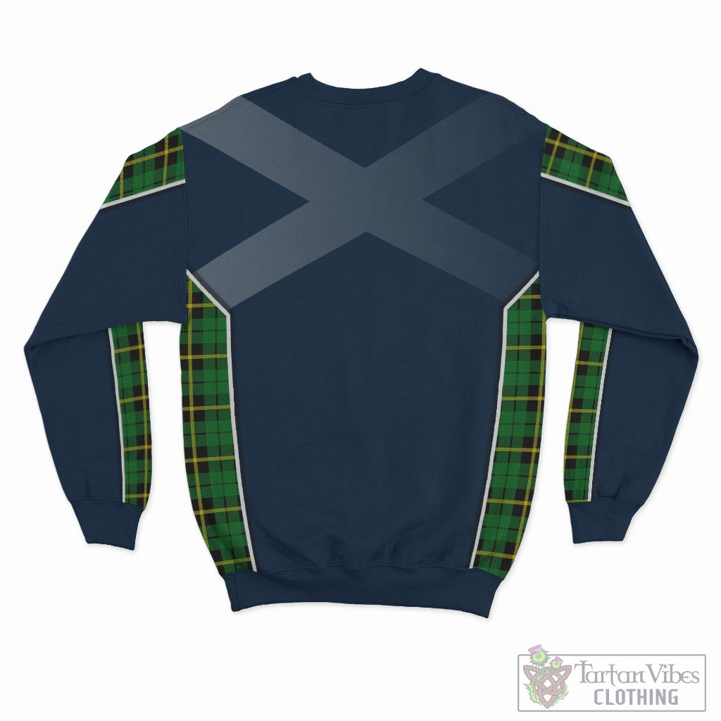 Tartan Vibes Clothing Wallace Hunting Green Tartan Sweatshirt with Family Crest and Scottish Thistle Vibes Sport Style