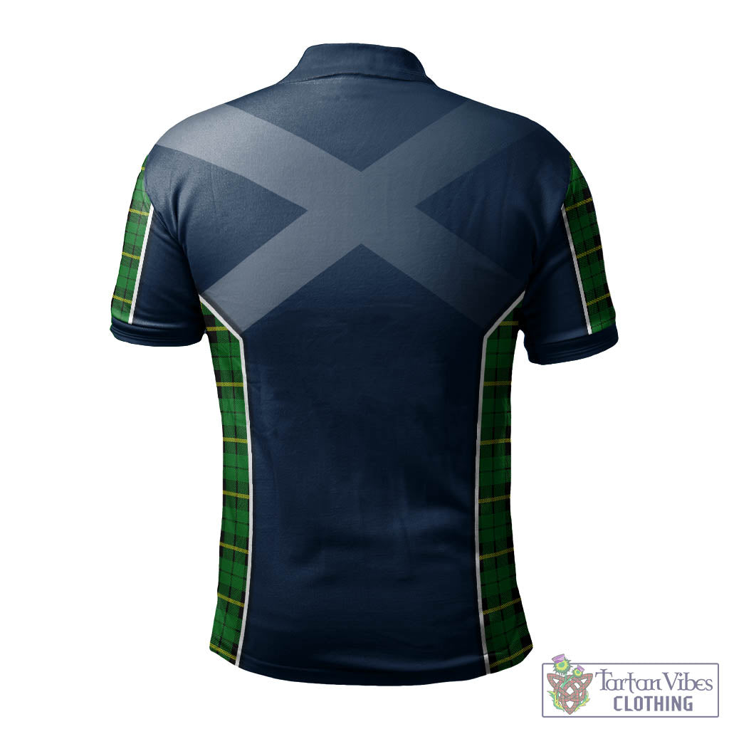 Tartan Vibes Clothing Wallace Hunting Green Tartan Men's Polo Shirt with Family Crest and Lion Rampant Vibes Sport Style