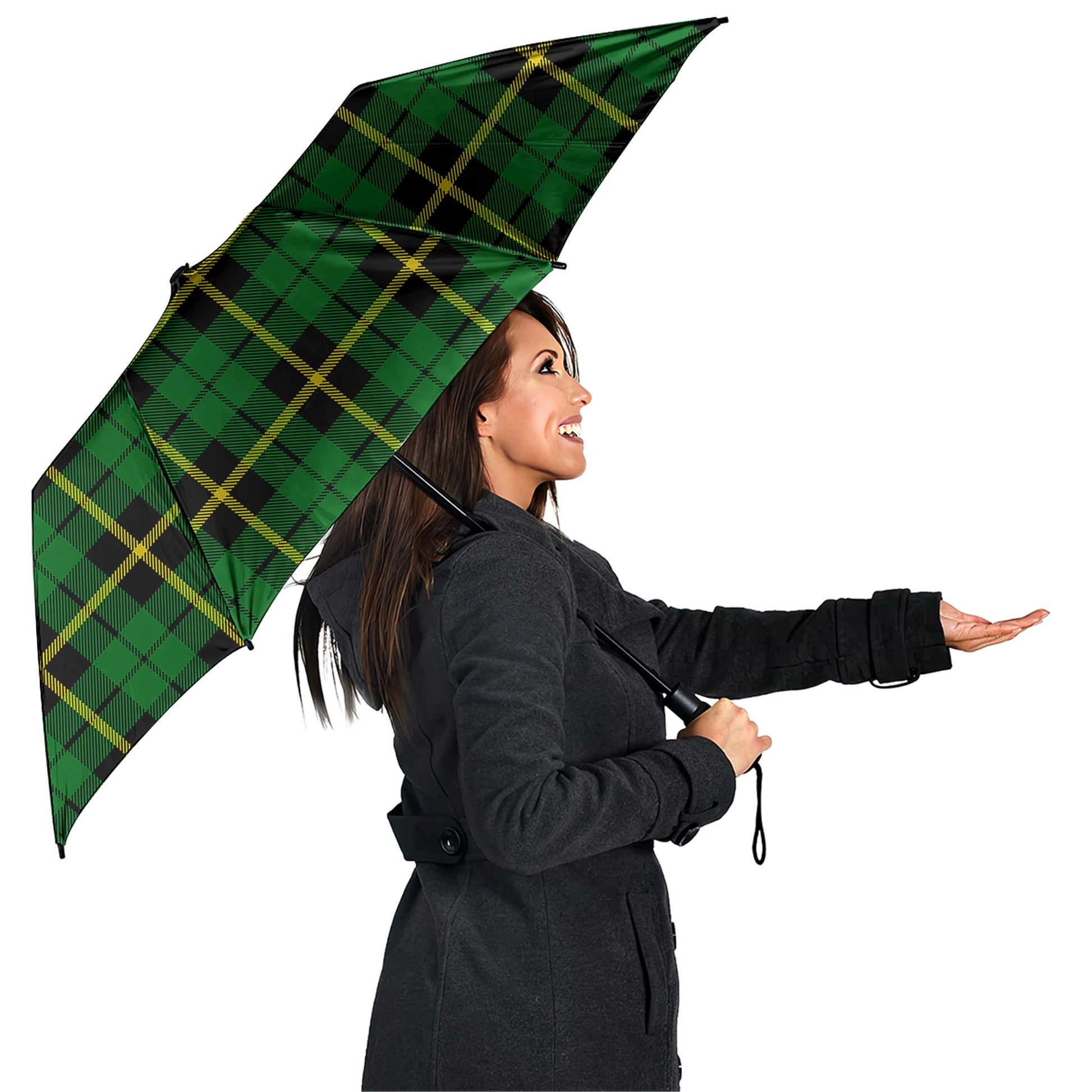 Wallace Hunting Green Tartan Umbrella - Tartanvibesclothing