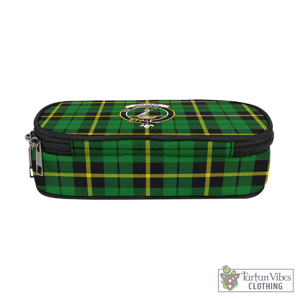 Tartan Vibes Clothing Wallace Hunting Green Tartan Pen and Pencil Case with Family Crest